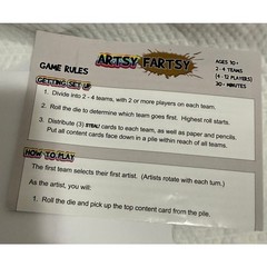 Artsy Fartsy Card & Drawing Game 2019 – Complete