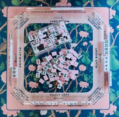 NEW! Mahjong 4 pc Starter Bundle- Tiles, Acrylic Box, Floral Mat & Acrylic Racks
