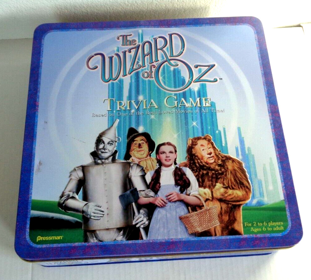 The Wizard Of Oz Trivia Game in Tin Box 1999 Pressman Toy Corporation