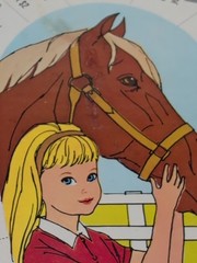 Vintage 1964 Mattel Barbies Little Sister Trains Her Horse Board Game