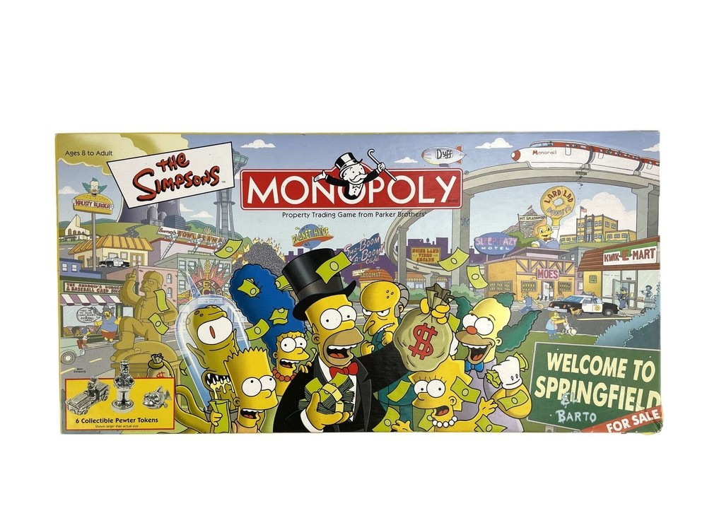 2001 Hasbro Monopoly The Simpsons Edition Complete in Box – Brand New! Sealed
