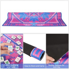 Printed Learning Mahjong Mat (33”x33”) with Black Carrying Bag, Anti-Slip, No…