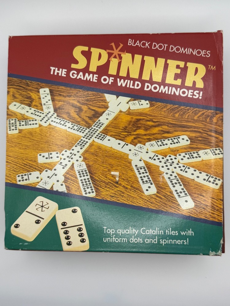 Spinner Black Dot Dominoes Game of Wild Dominoes Catalin Tiles Complete