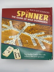Spinner Black Dot Dominoes Game of Wild Dominoes Catalin Tiles Complete