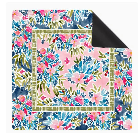Mahjong Mat for Table Non-Slip, Durable, and Quiet Table Cover Floral