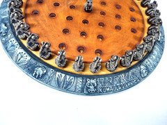 African Zebra Solitaire 11” Round Peg Game Kumbala Africa