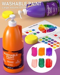 Nicpro 14 Colors Washable Acrylic Paint Set – 33.8 oz Bulk Supply