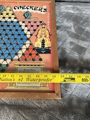 Vintage Whitman #5334 Chinese Checkers Game Board – 1944 – Wood Frame Lithograph