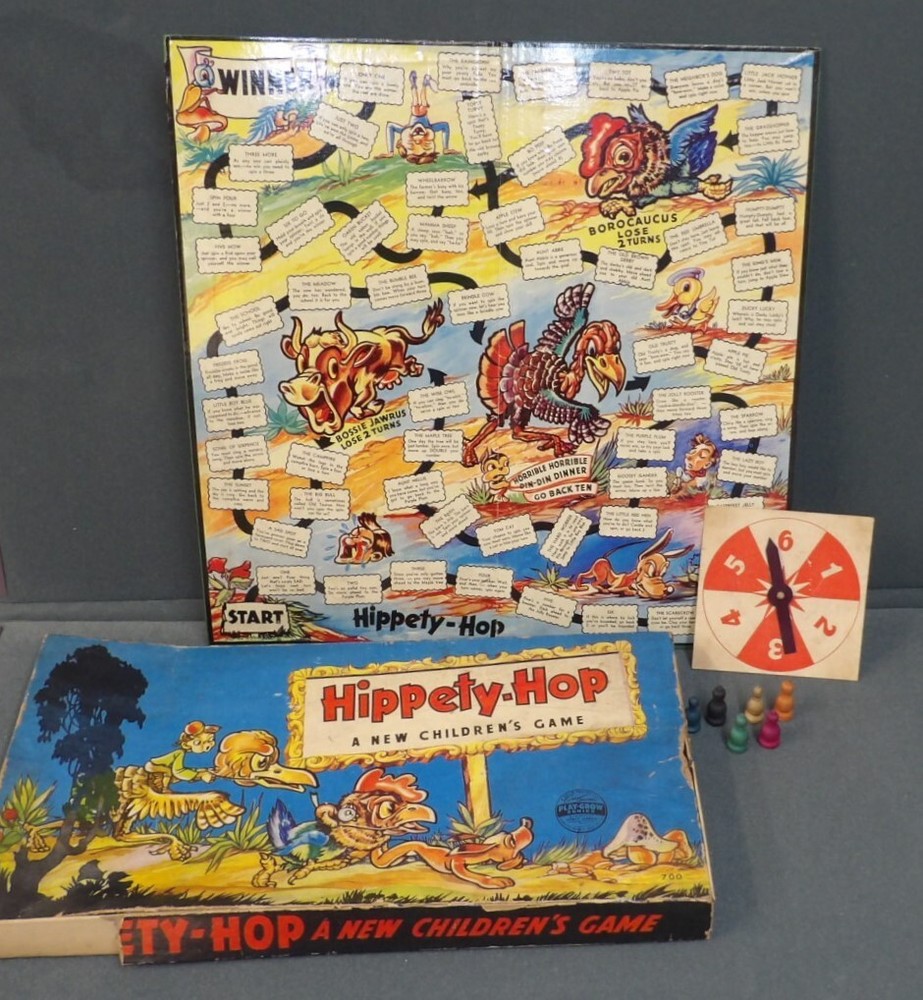 1950’s Corey Games Hippety-Hop Children’s Board Game with Birds