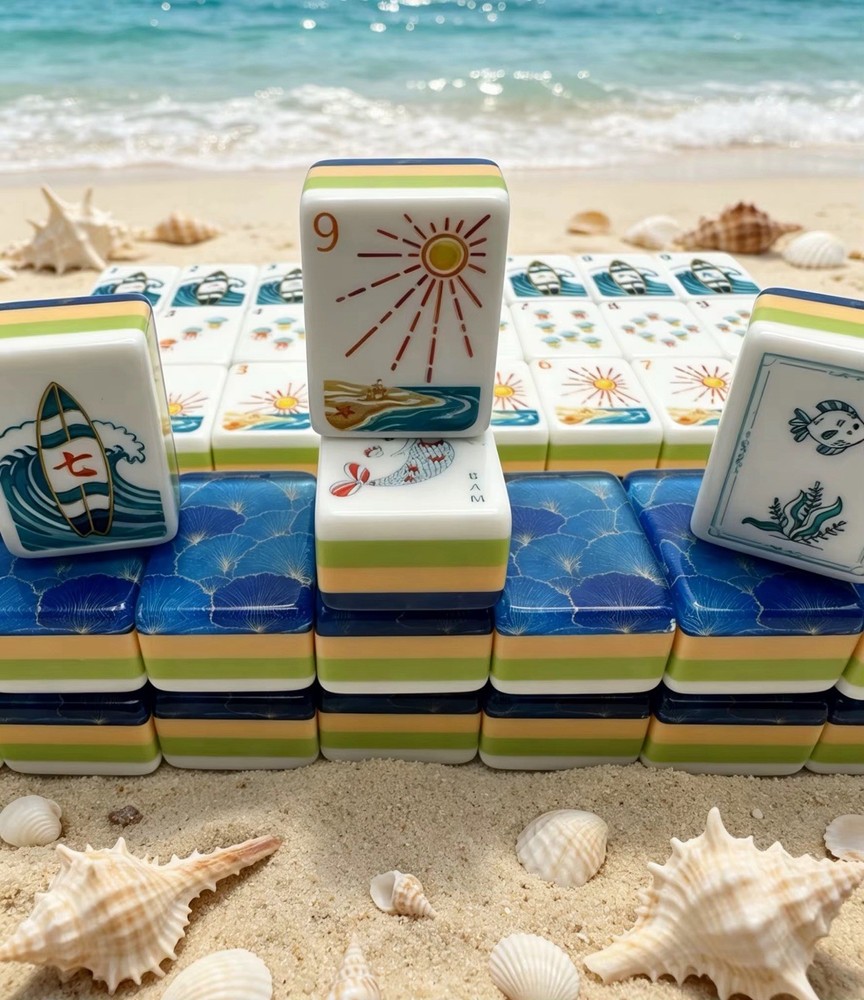 American mahjong 160 Tiles Engraved Ocean Theme