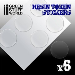 6x Resin Token Stickers 50mm – Hobby Stickers Diorama Miniatures