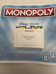 2018 Monopoly Toy Story Somebody “Poisoned” The Waterhole Chance Claw Card Game