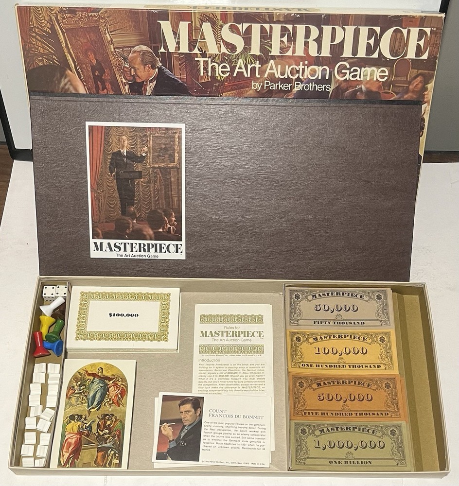 1970 Masterpiece The Art Auction Game Parker Brothers Complete