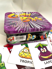 Vintage 1996 Gogo’s Crazy Bones Metal Lunchbox w/Various Game Pieces & Stickers