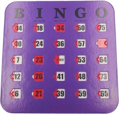 5 Pack Bingo Cards Easy Read Design Multi Color with Durable Sliding Windows