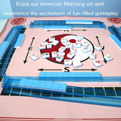 160 Pcs American Mahjong Tile Set | Elegant Vintage Luxury Style with Blue Back