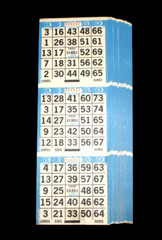 BINGO PAPER Cards sheets 3 on 14 Blue Border – 25 pack