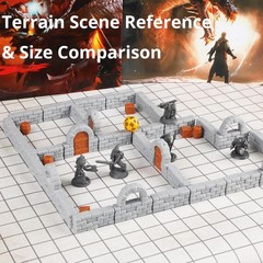 Dungeon Walls 40pcs 28mm Miniature RPG Modular Ff204-terrain System