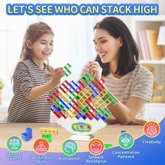 48 Pcs Game Gifts, Balance Stacking Blocks Game，Perfect for Family, Parties, …