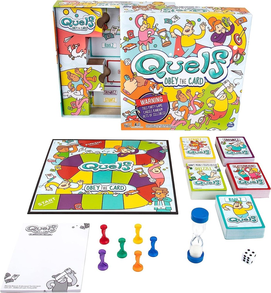 Spin Master Quelf Board Game: Party Game for Teens & Adults Obey The Cards to