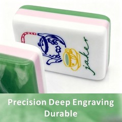 Jade Marble Pink Green Multilayer Acrylic American Mahjong Tiles 160-Piece