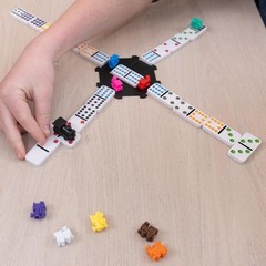 Mexican Train Dominoes Set – 91 Colorful Tiles with Storage Tin for 2-8 Players