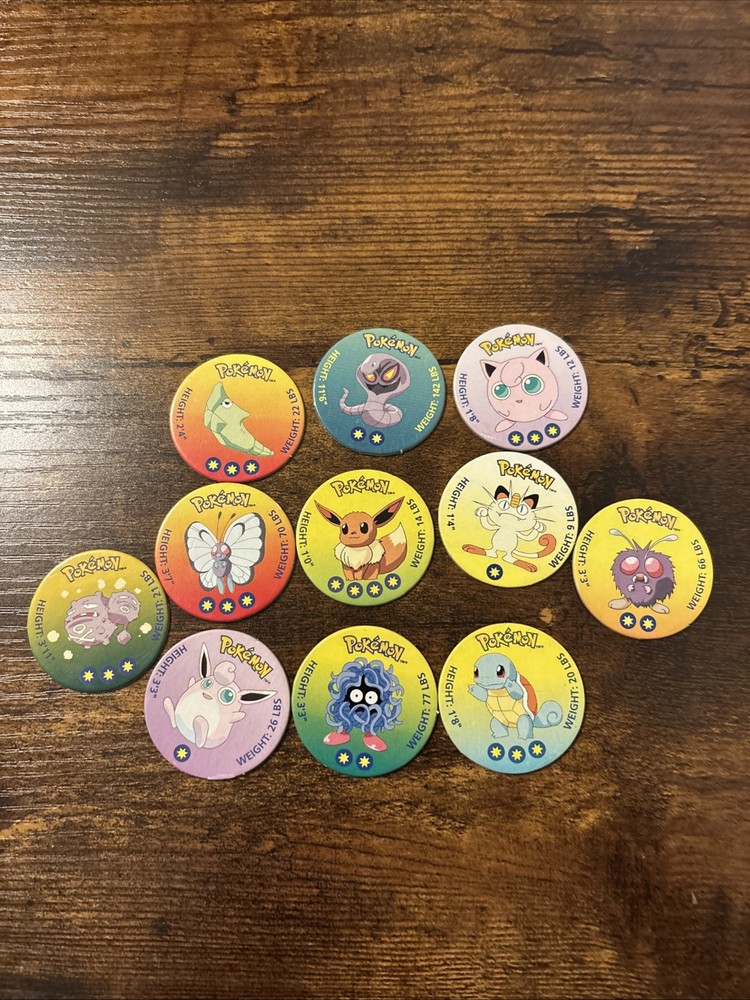 POG Pokemon Pogs 12 Total – Various Characters, Animals Theme