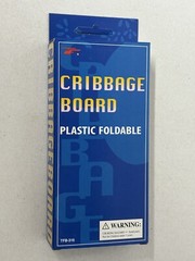 3-Track Folding Travel Plastic Cribbage Board Game with 6 Plastic Pegs – New!