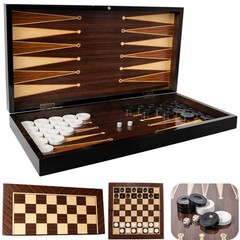 Turkish Walnut Handmade Backgammon Checkers Set 19 Inch Premium Quality
