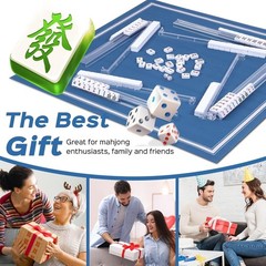 Mahjong Racks with Pushers, 4PCS Mahjong All-in-One Tile Rack and Pusher, Cle…