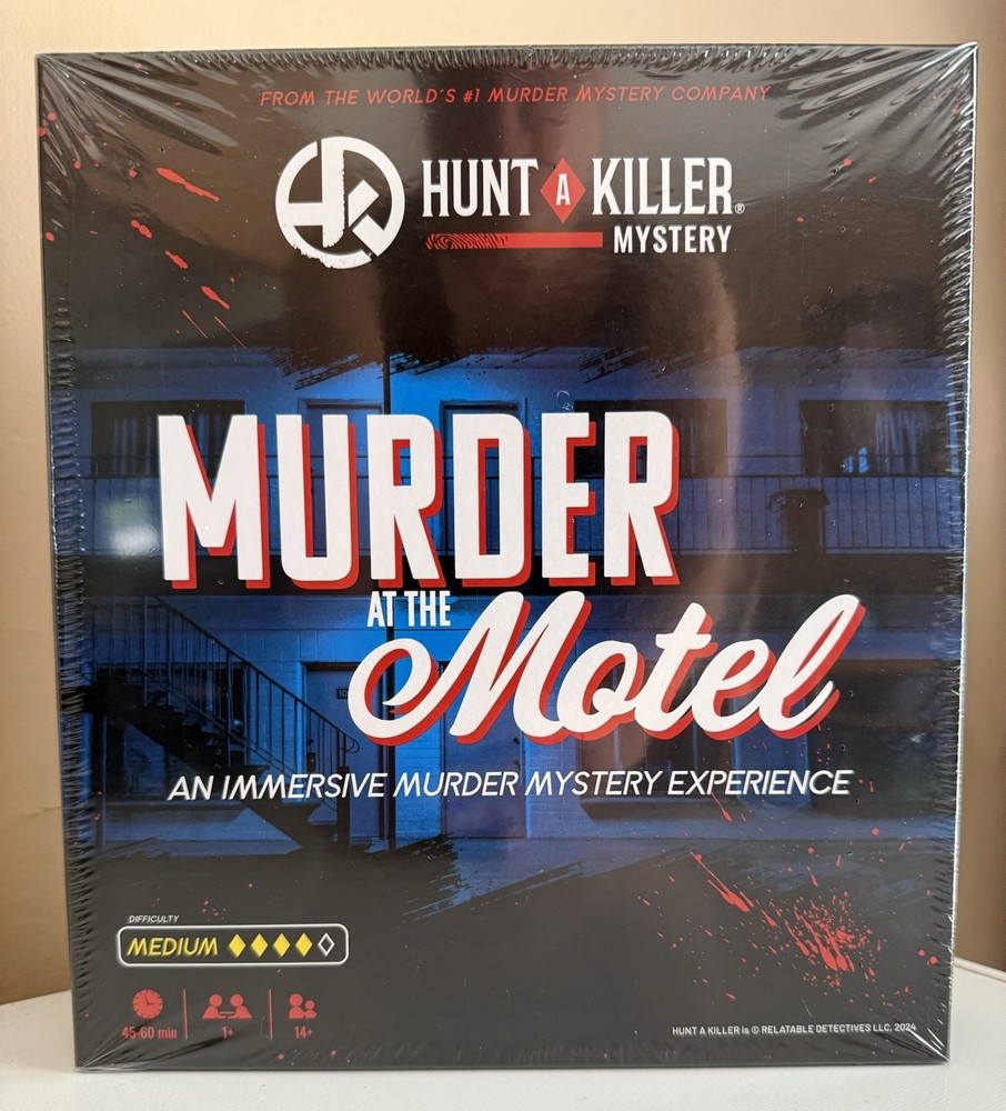MURDER AT THE MOTEL HUNT A KILLER MYSTERY GAME (MED DIFFICULTY) AGE 14+ (SEALED)