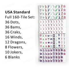 NEW! Vibrant Layered Mahjong Tiles – Full American Set 160Tiles – Gray-blue