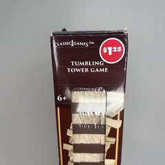Classic Games Tumbling Tower Game Wooden Blocks 72 Pieces Ages 6+ – Open Box
