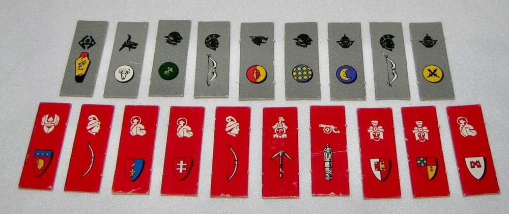 Battle Masters Board Game #4210 ~ 19 Replacement Unit Tokens Gray & Red
