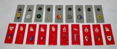 Battle Masters Board Game #4210 ~ 19 Replacement Unit Tokens Gray & Red