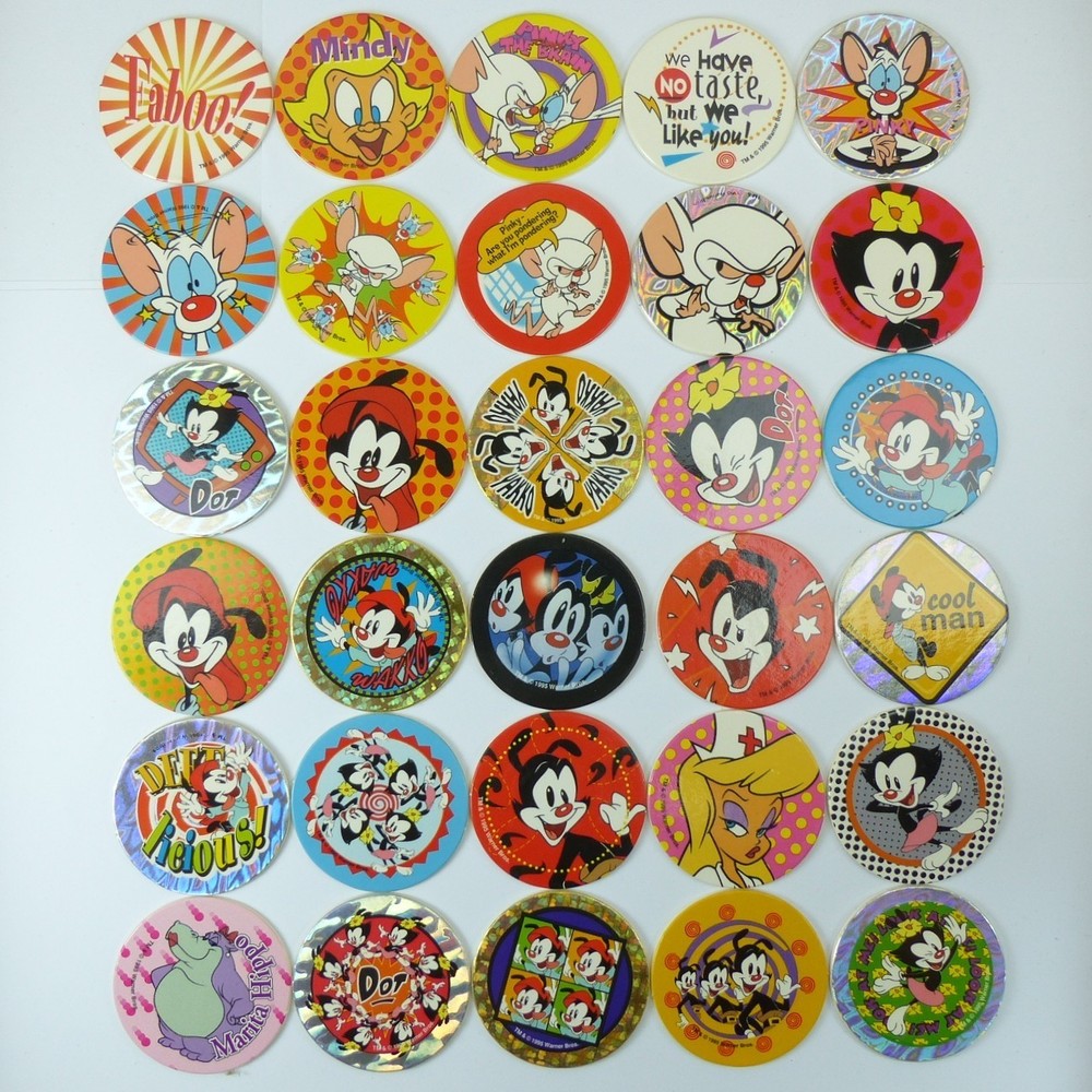 Lot of 30 Pogs Animaniacs from 1995 Warner Bros. WPF The World POG Federation