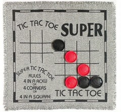 3 in 1 Giant Checkers Game Set,Super Tic Tac Toe,Including Reversible Rug wit..