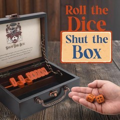 Front Porch Classics, Circa Shut the Box, Wooden 9 Number Dice Game with Case fo