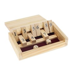WE Games Mini Shut the Box Game, 9 Number Flip Tiles 5.5 in.