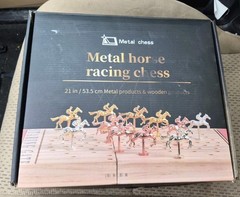 21 Inches Horse Racing Game, Horse Race Board Games with 11 Luxury Metal Horses