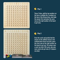 2 in 1 Wooden Montessori Multiplication Addition Board Game Montessori Toy