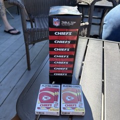 NFL Table Top Stackers Chiefs Wood Block Family Game Sports Theme w/cards