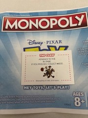 2018 Monopoly Toy Story Advance To The RV Park Chance Claw Card Game