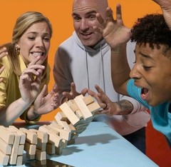 Official Hasbro Jenga Game Wood Block Stacking Tower with Digital Die Ages 6+