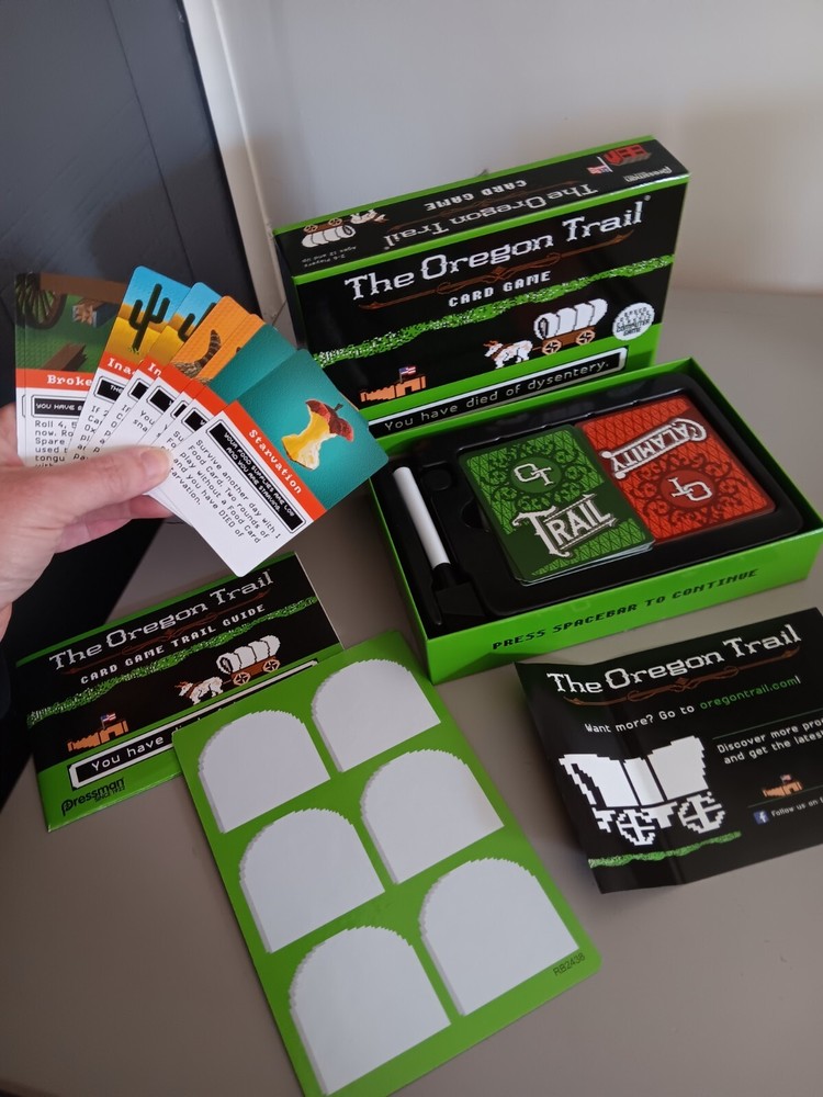 The Oregon Trail Card Game Pressman 2016 2-6 Players Ages 12 and Up -Complete