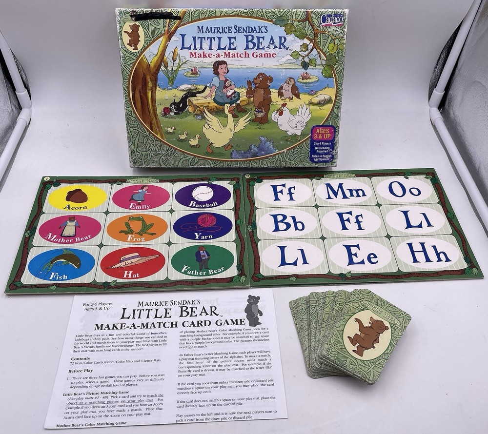 Maurice Sendak Little Bear Cadaco Make a Match Pre-School Game Complete Vtg 1999
