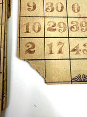 Vintage Qty 33 BINGO Hand Made Custom Cardboard Heavy Stock Cards UNIQUE!