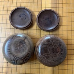 Go Stones Clam Shell 180 Black 181 & Go Bowl Set Japan Vintage [No Go Board]