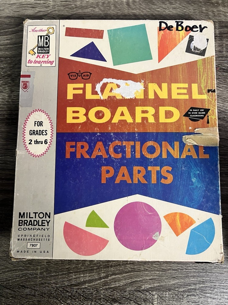 1960s Flannel Board Fractional Pizza Party Game Educational Math Fractions