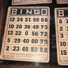 Vintage Lot of 12 Cardstock Bingo Cards Black White Scrapbooking Vignettes 5×6”